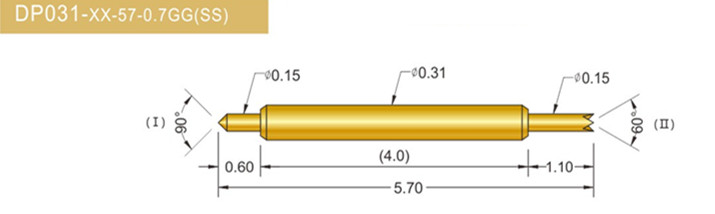 031雙頭探針、BGA雙頭測(cè)試針、雙向彈簧探針、帶彈簧雙頭針、雙頭針圖片