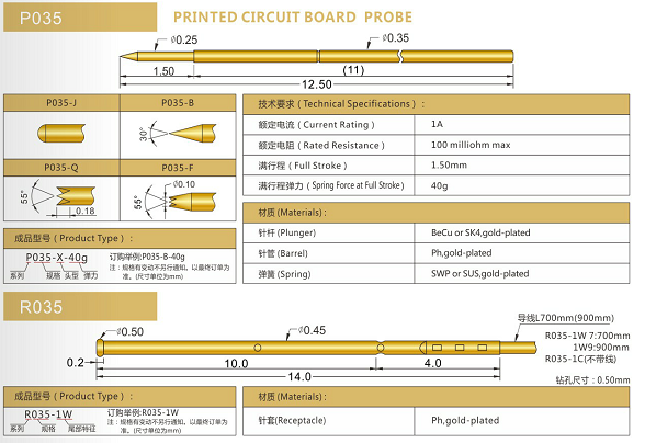 035測試探針規(guī)格、測試探針生產(chǎn)廠家
