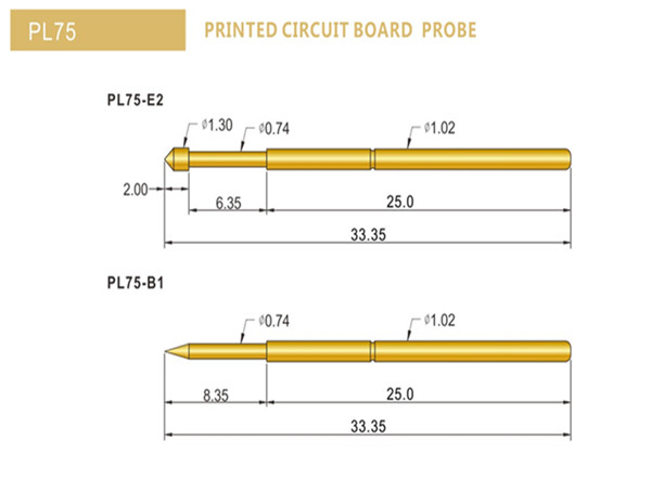 PL75測(cè)試探針規(guī)格型號(hào)、PL75探針選型