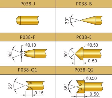 PA038測試探針頭型，華榮華探針廠家